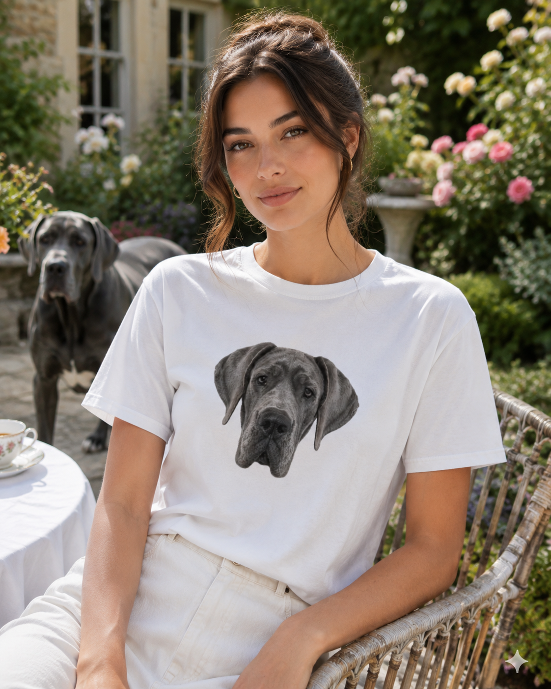 Blue Great Dane T Shirt, Dog Lover Gift, Gift for Dog Mum or Dad