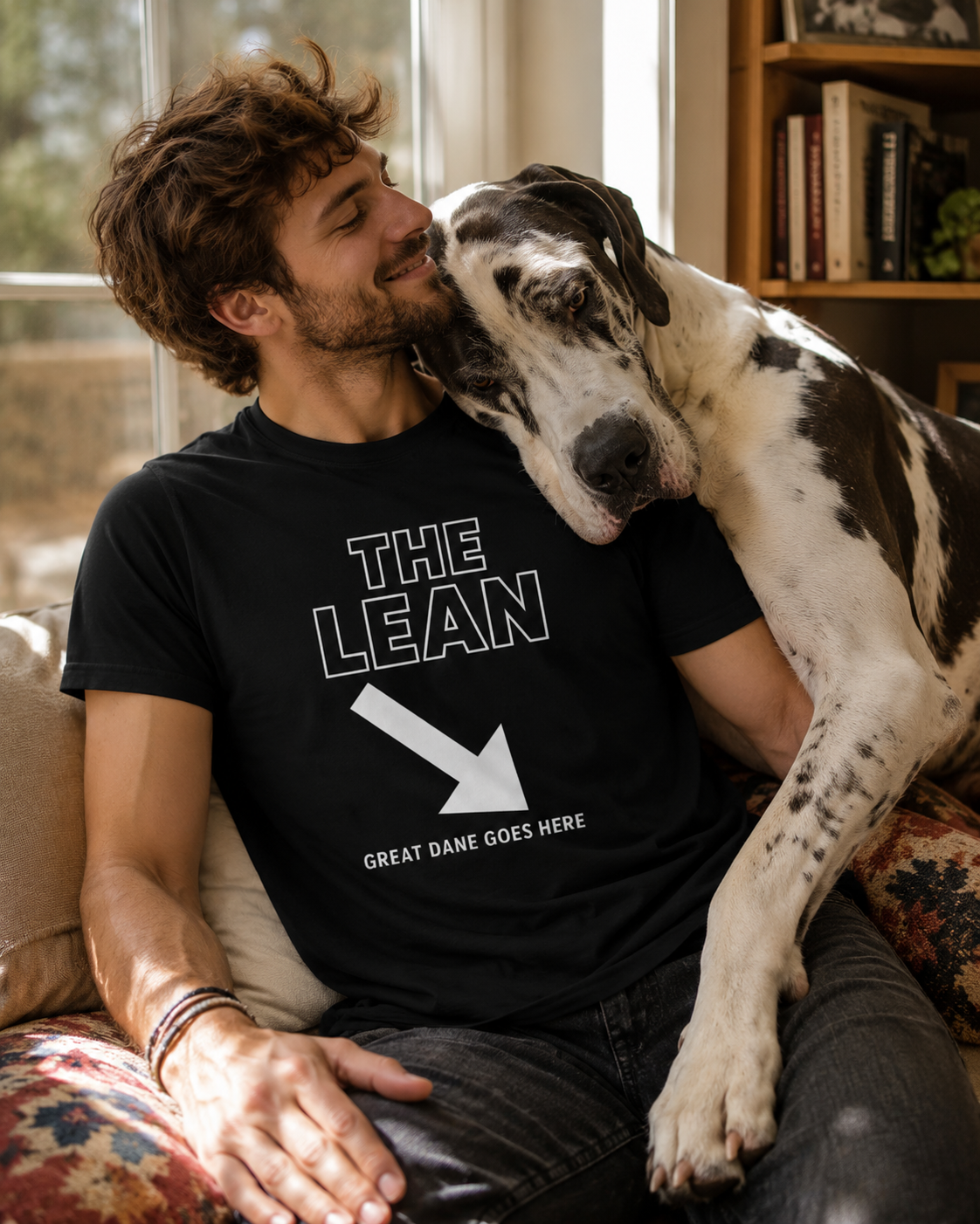 Funny Great Dane T-Shirt, 'The Lean' Dog Shirt, Dog Lover Gift, Big Dog Tee, Minimalist Graphic Design