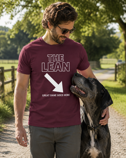 Funny Great Dane T-Shirt, 'The Lean' Dog Shirt, Dog Lover Gift, Big Dog Tee, Minimalist Graphic Design