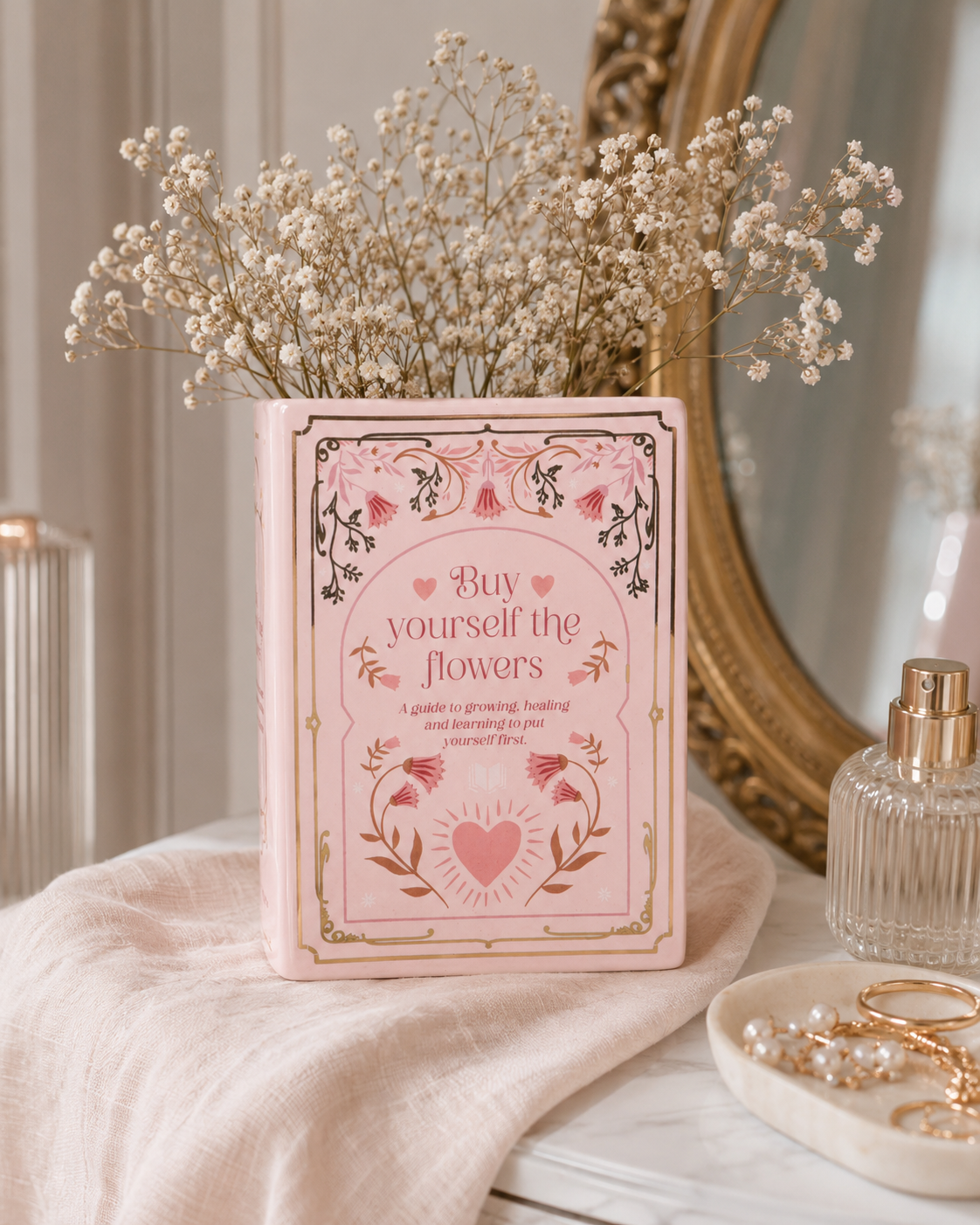 Pink Book Shaped Vase