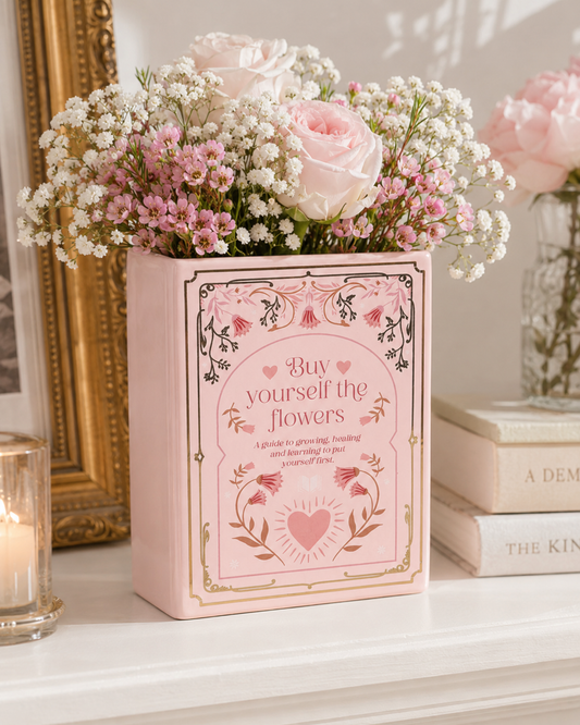 Pink Book Shaped Vase