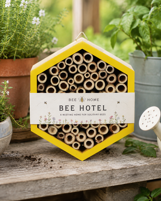 Bee Hotel | Wooden Garden Bee House for Pollinators