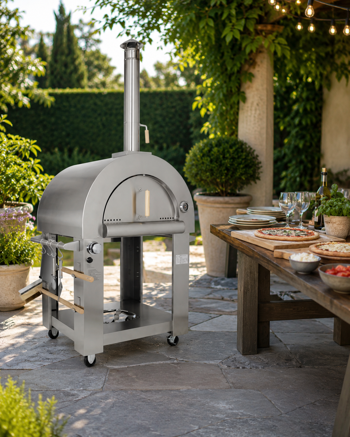 Stainless Steel Garden Pizza Oven with Accessories