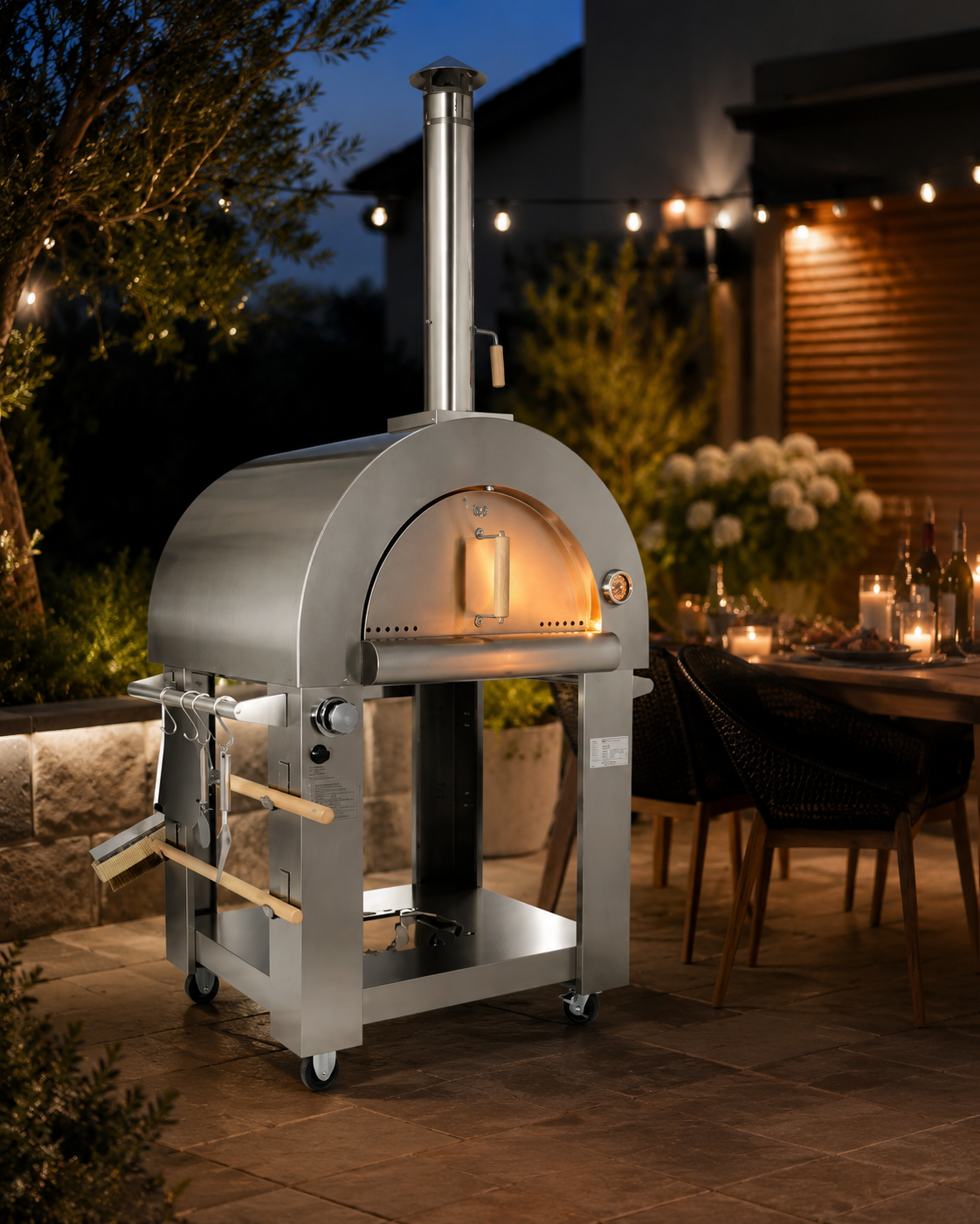 Stainless Steel Garden Pizza Oven with Accessories