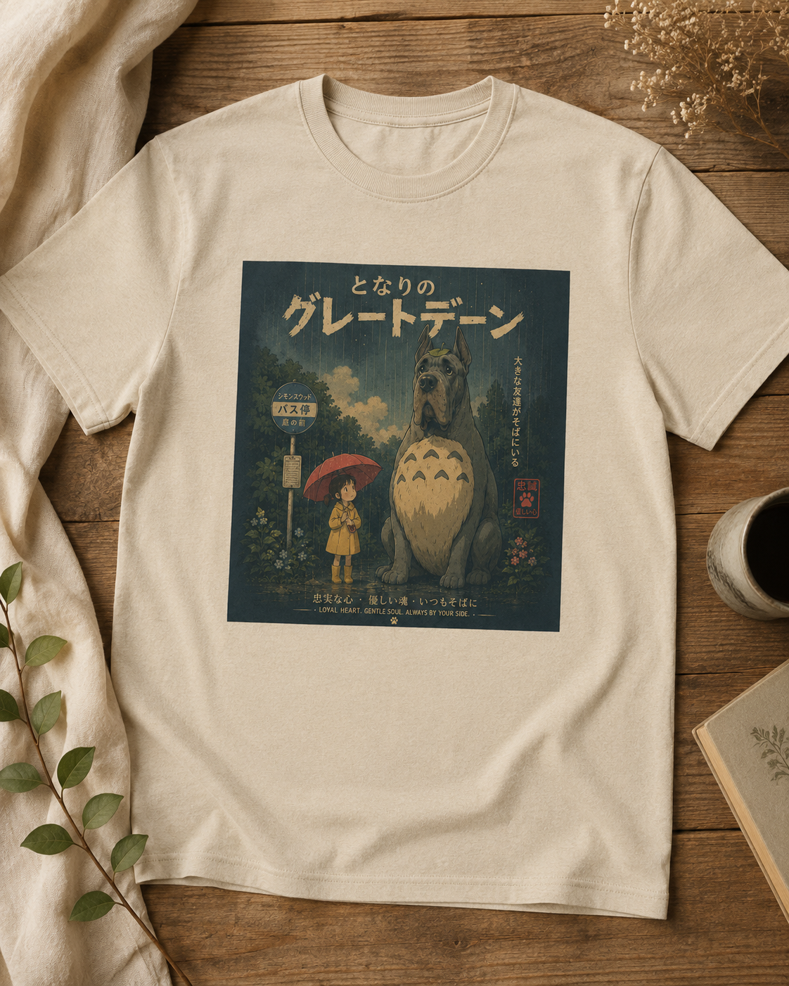Japanese-Inspired Great Dane T-Shirt – Loyal Heart Dog Lover Tee