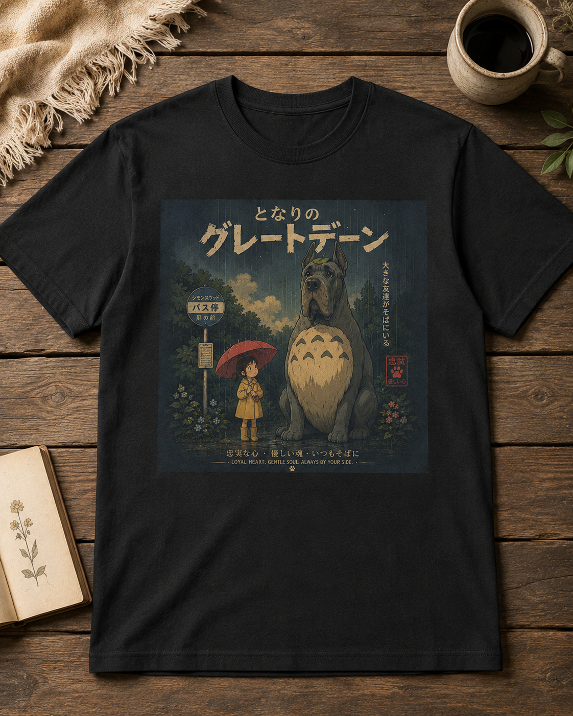 Japanese-Inspired Great Dane T-Shirt – Loyal Heart Dog Lover Tee
