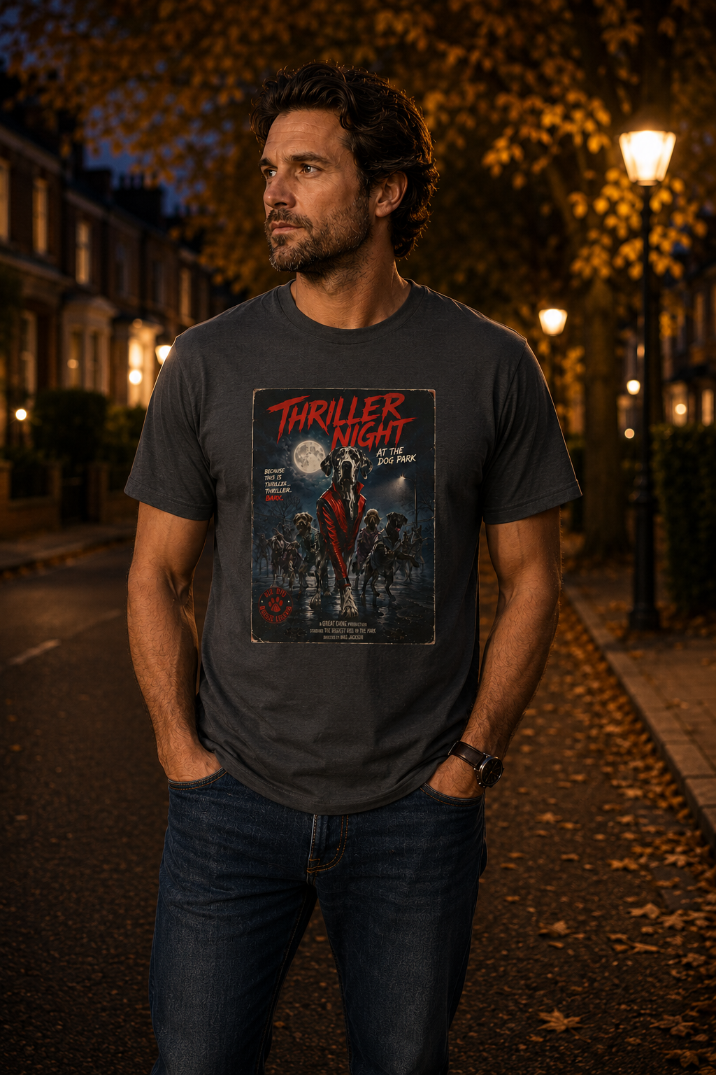 Thriller Night At The Dog Park Great Dane Movie Parody T Shirt