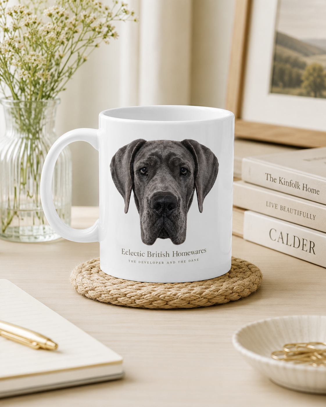 Blue Great Dane Mug, Dog Lover Gift