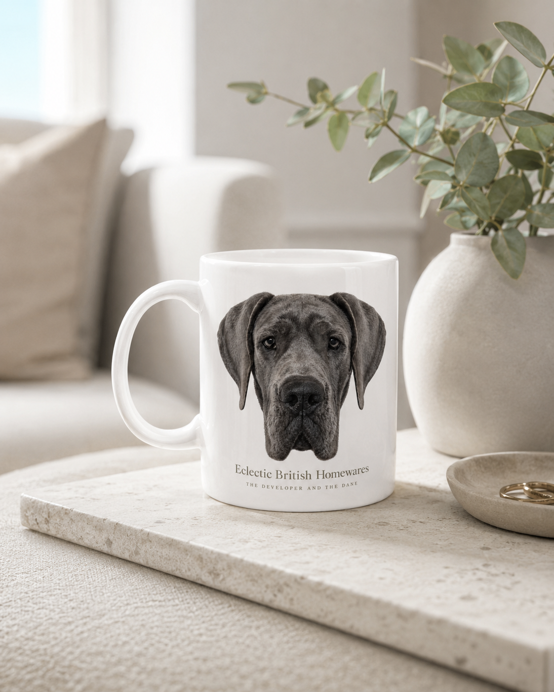 Blue Great Dane Mug, Dog Lover Gift