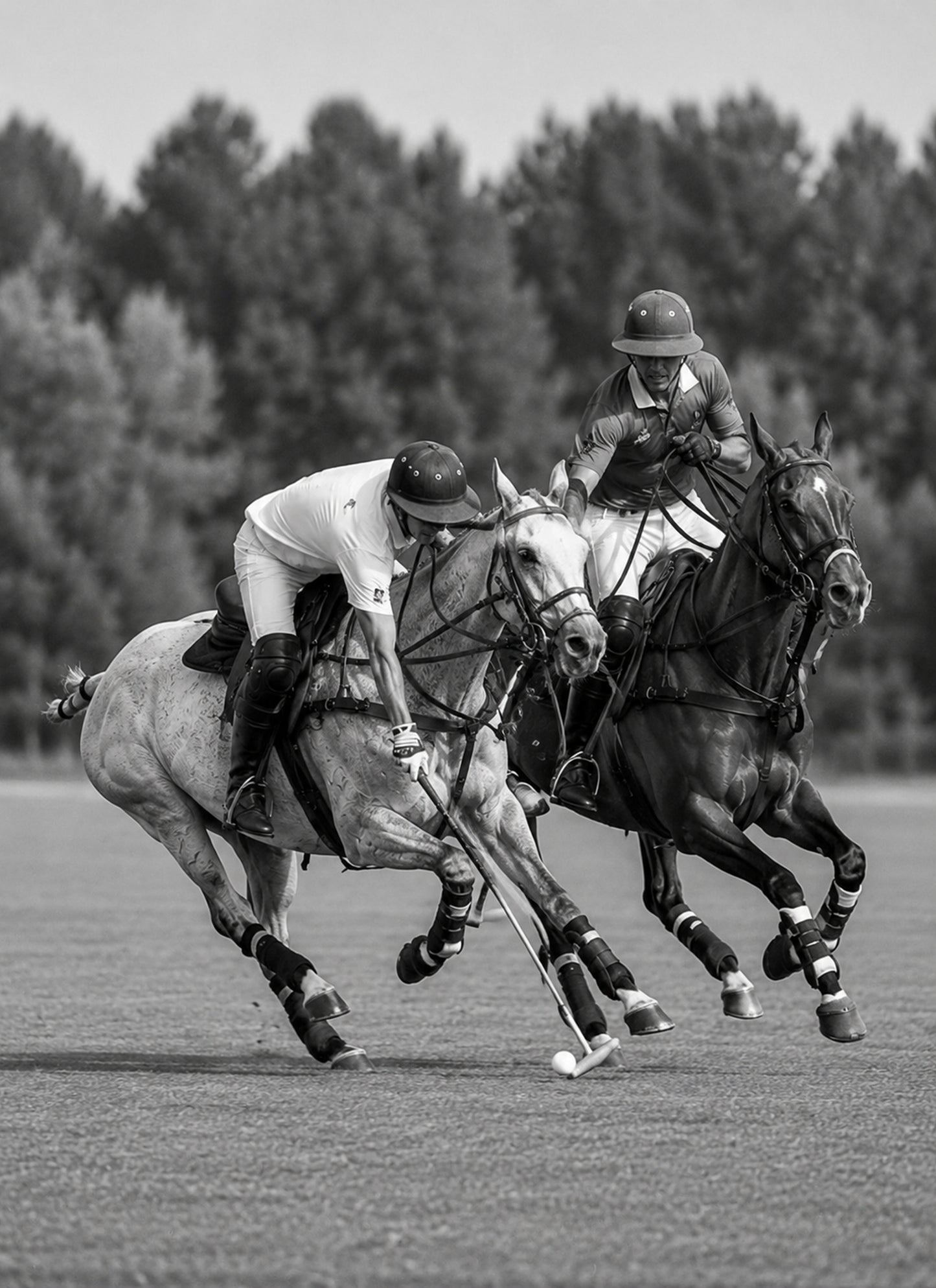Polo at Full Gallop IV — Mounted Art Print