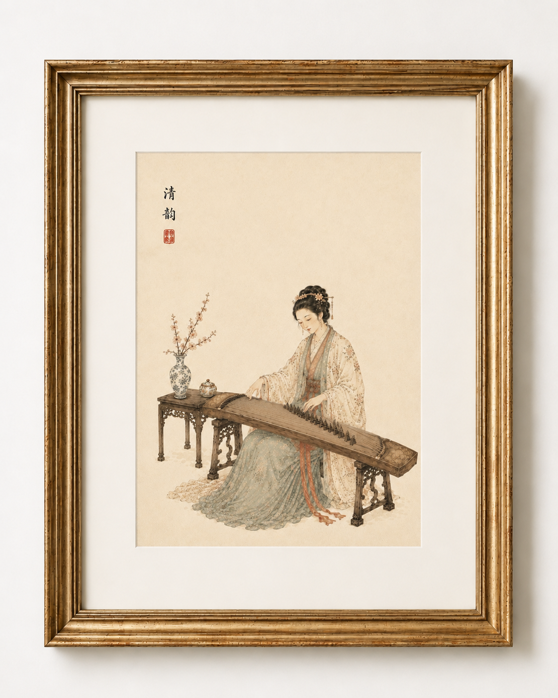 Japanese Wall Art – The Guzheng Player