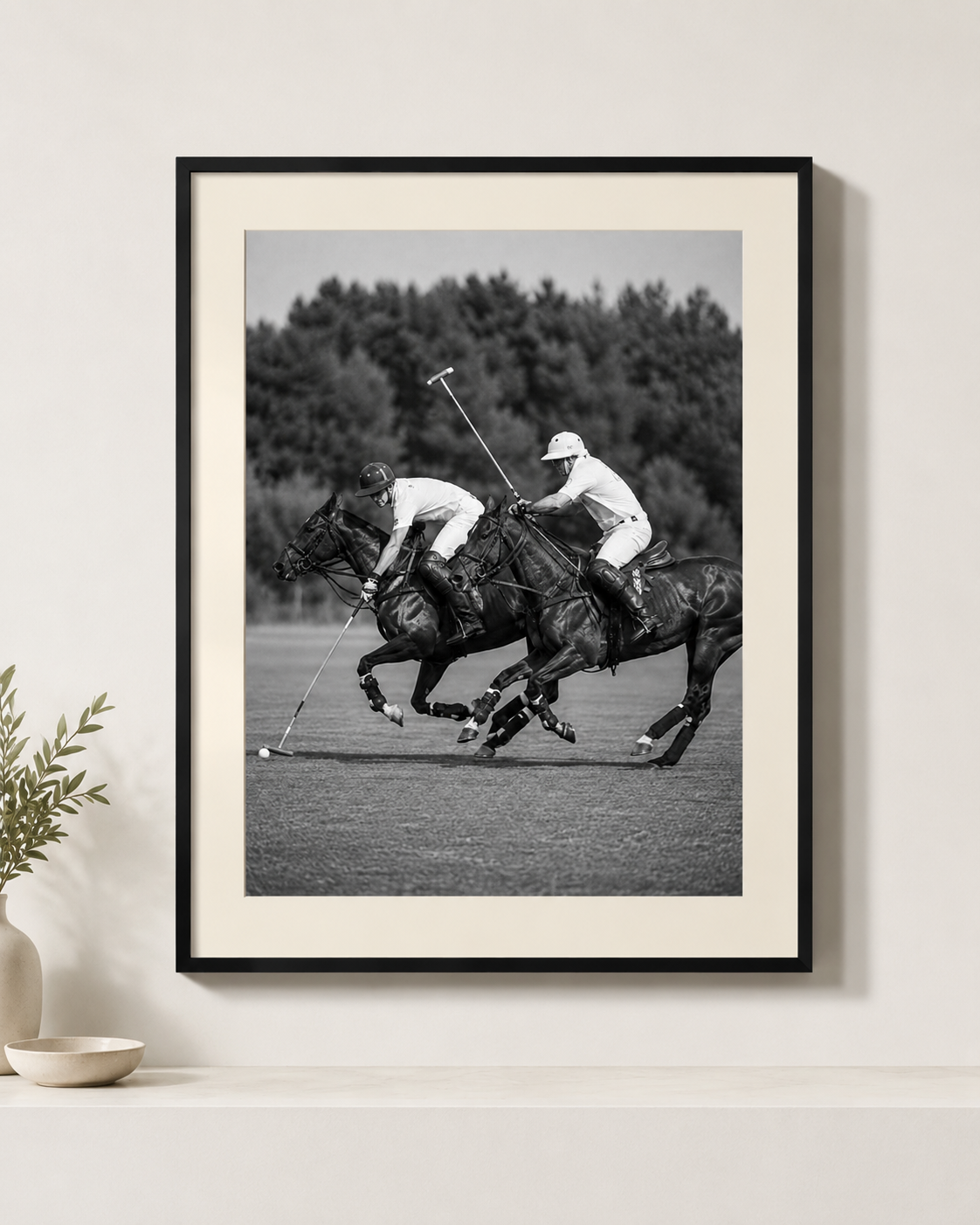 Polo at Full Gallop I — Mounted Art Print