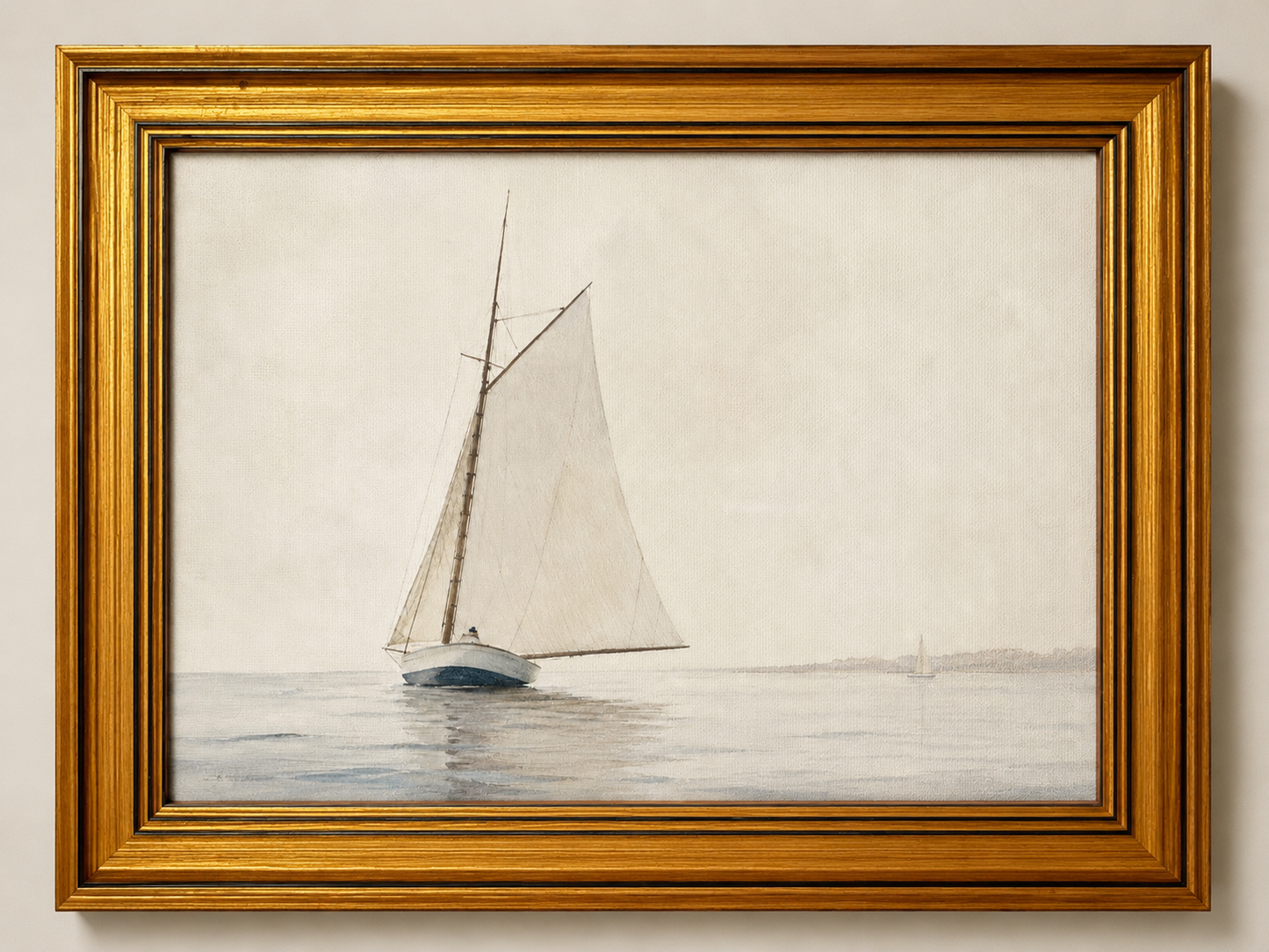Quiet Waters I — Sailboat Mounted Art Print
