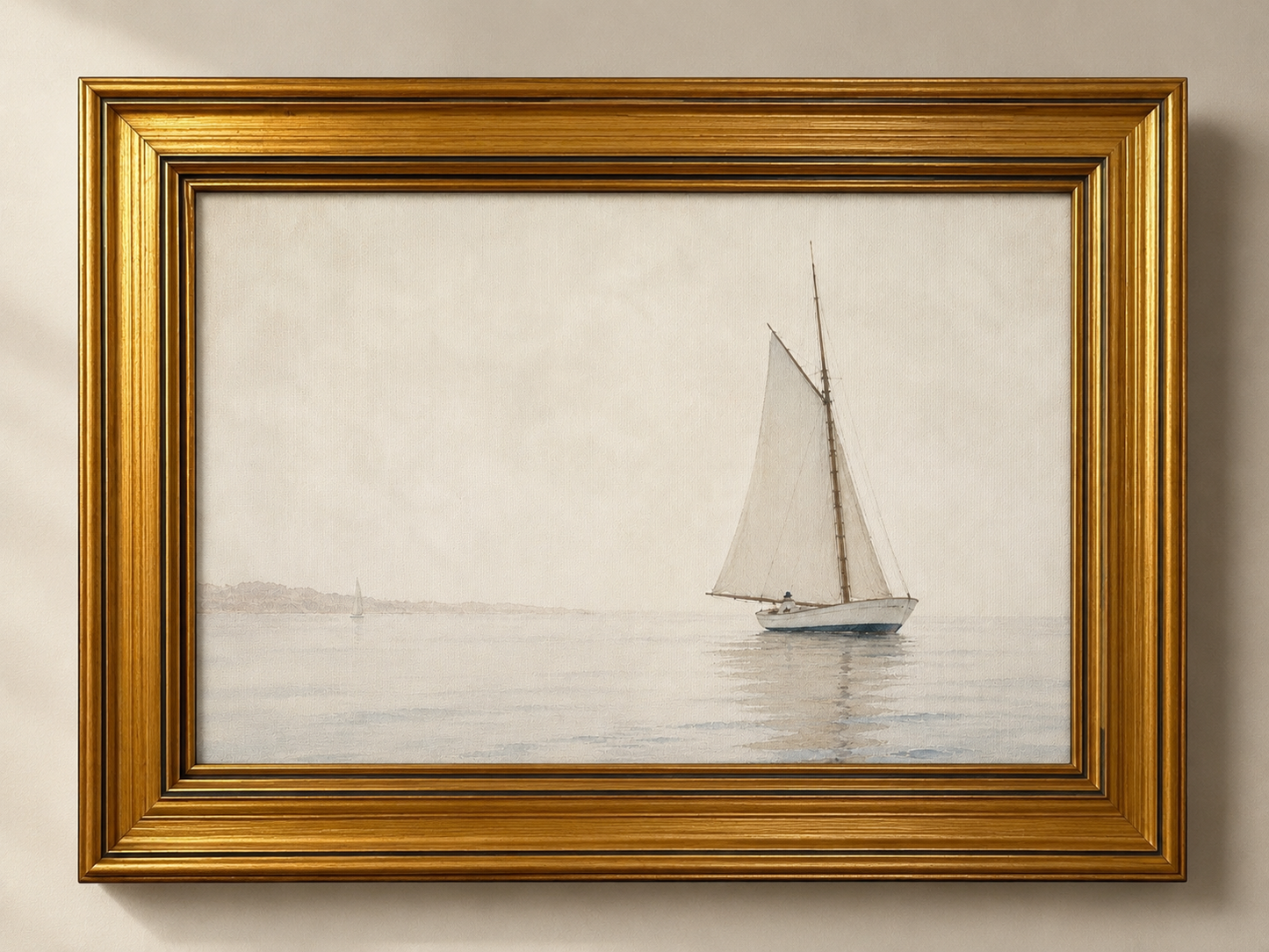 Quiet Waters II — Sailboat Mounted Art Print