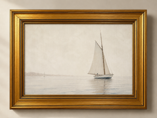 Quiet Waters II — Sailboat Mounted Art Print