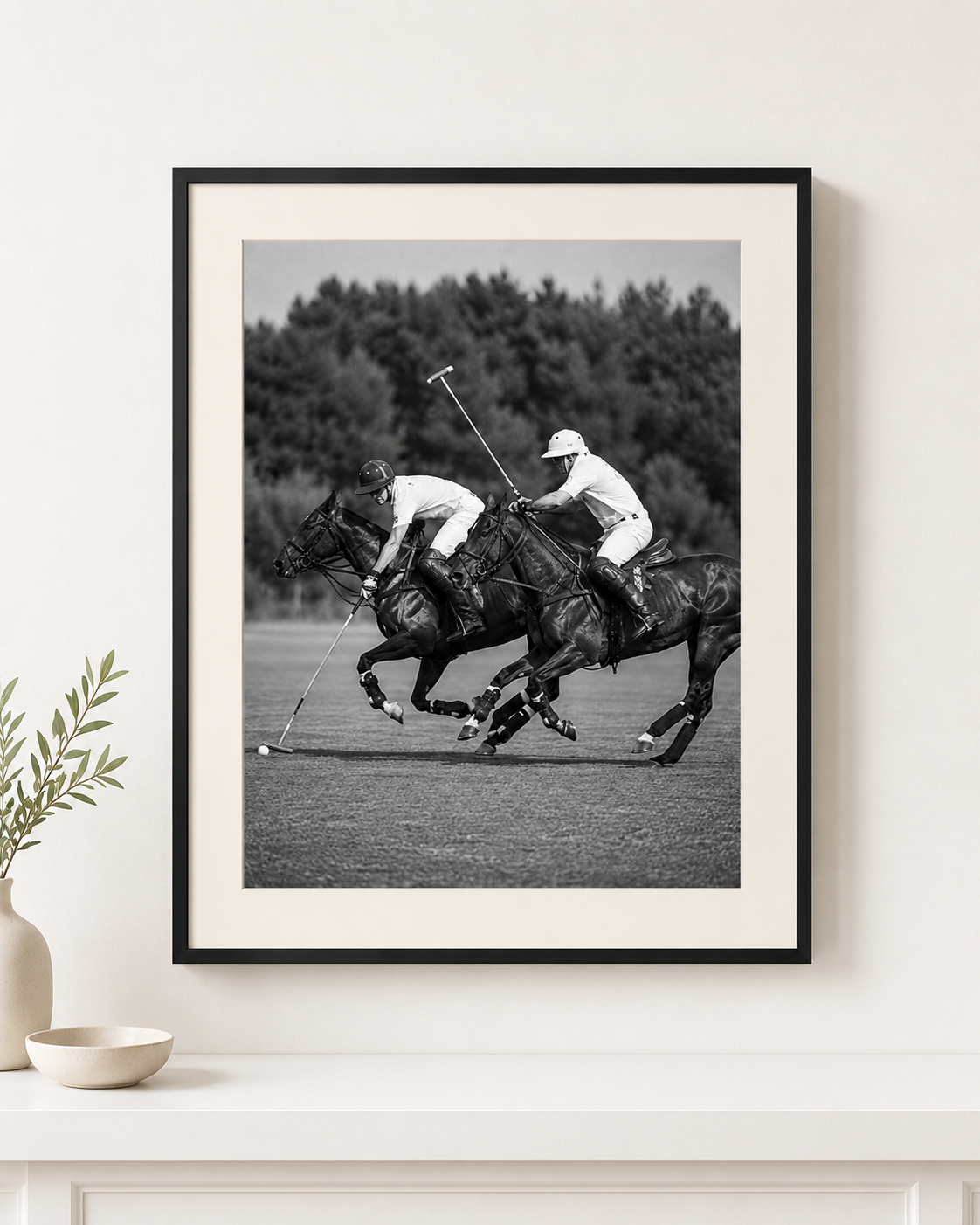 Polo at Full Gallop I — Mounted Art Print
