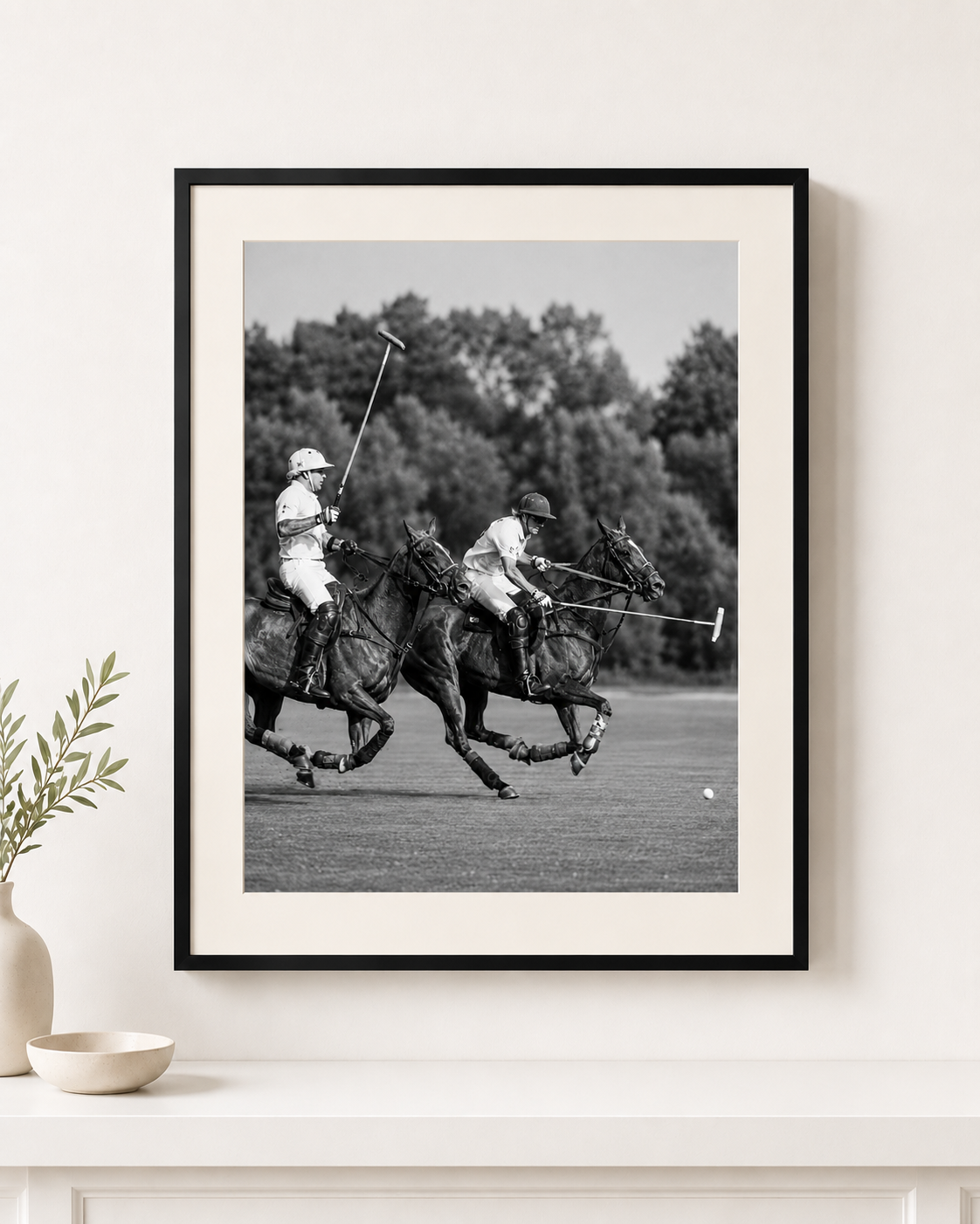 Polo at Full Gallop II — Mounted Art Print