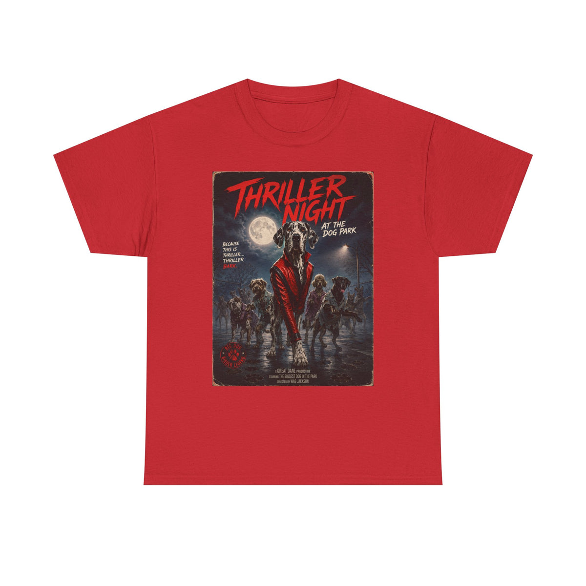 Thriller Night at the Dog Park Great Dane movie parody T-shirt
