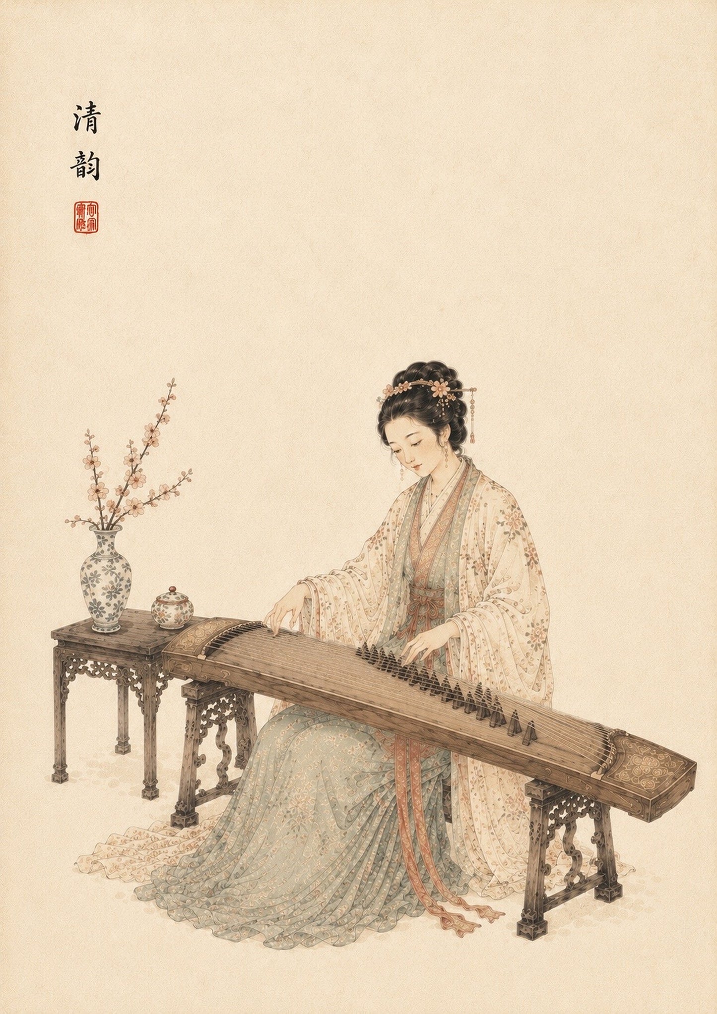 Japanese Fine Art – The Guzheng Player