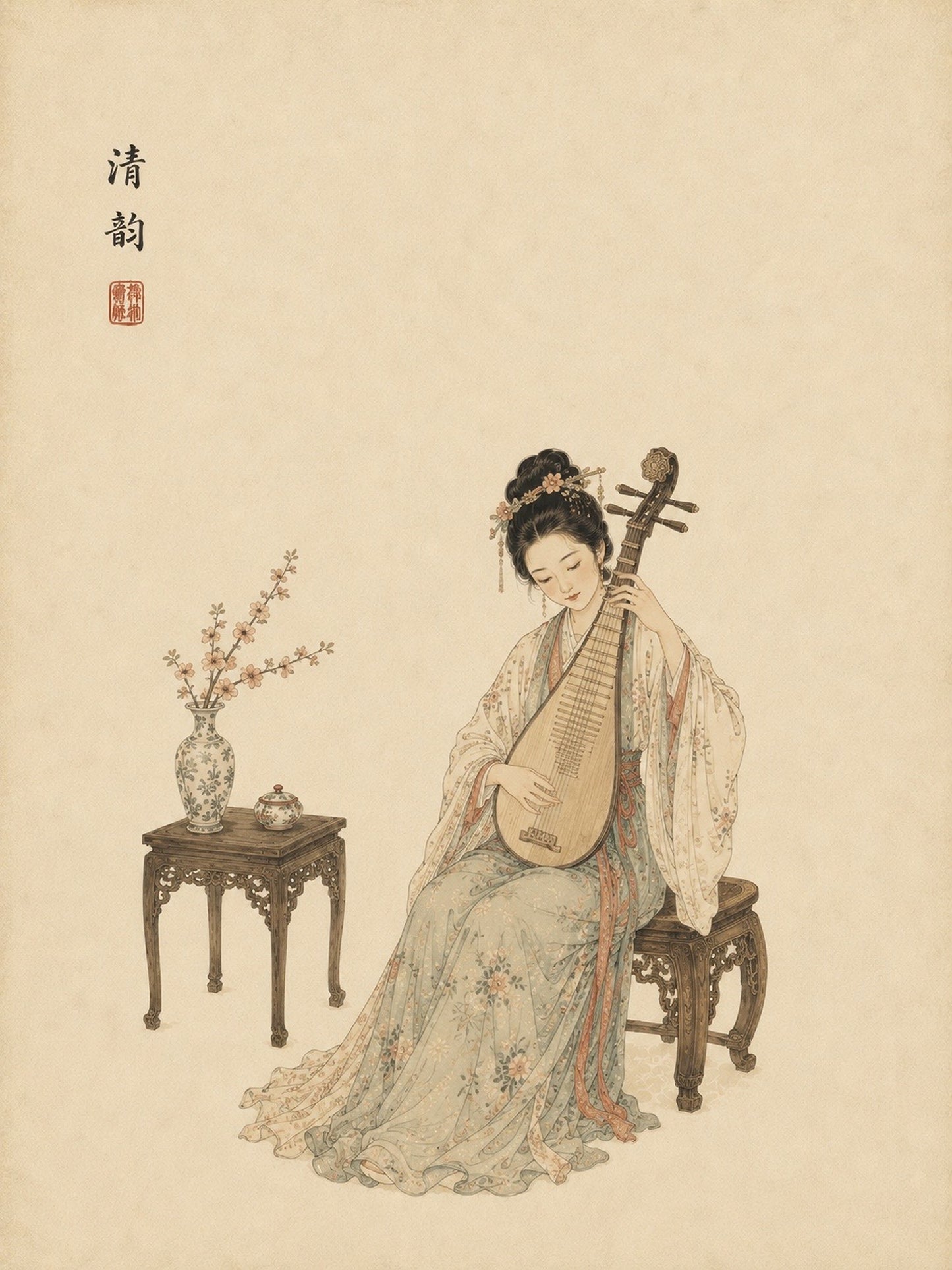 Japanese Fine Art – The Lute Player
