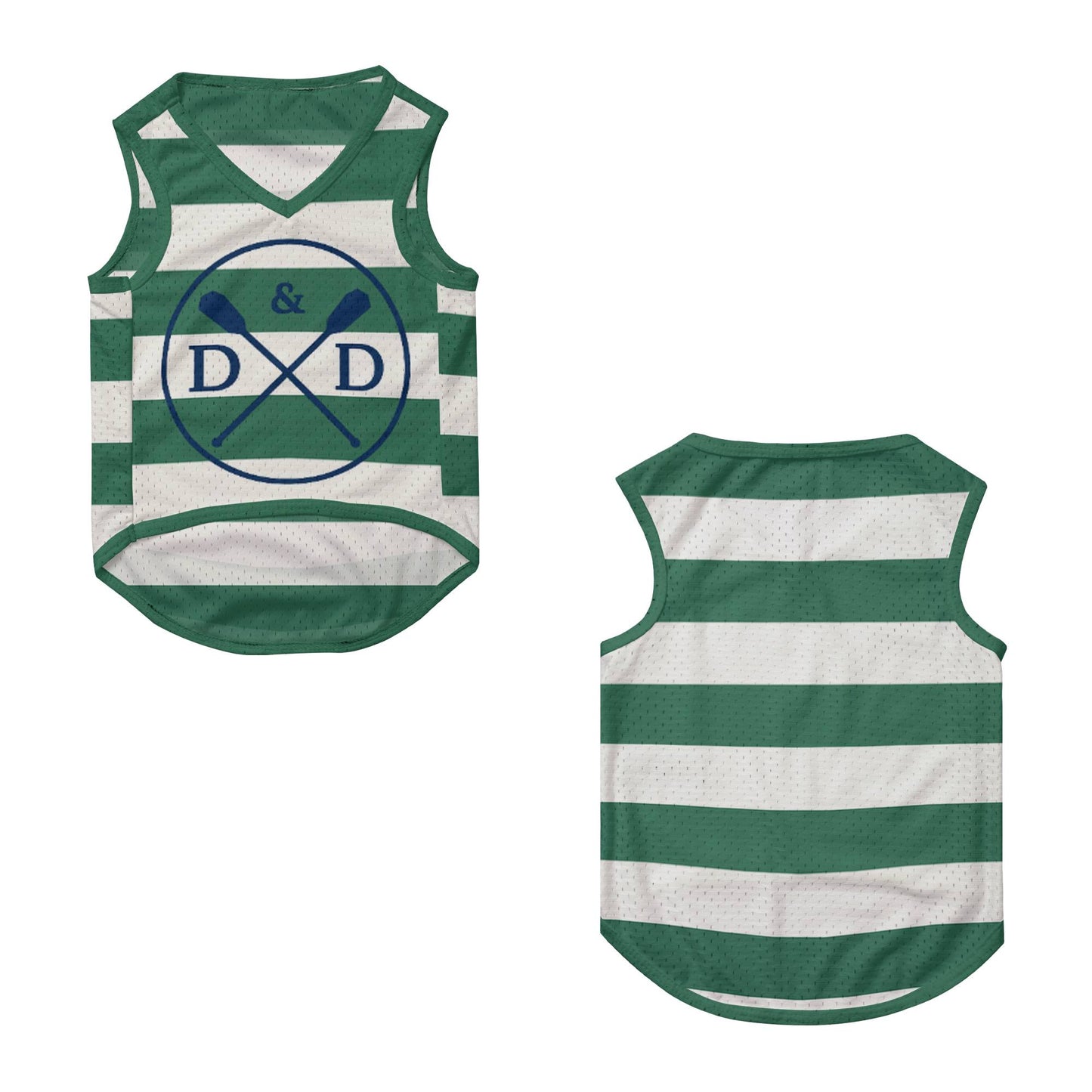 Green Stripe Rowing Club Style Pet Jersey