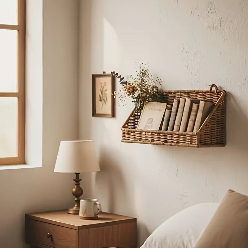 Woven Wall Storage Basket | Vintage Wall Organiser