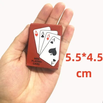 Mini Playing Poker Fun Cards Student Stress Relieving Board Games Small Toys Casual Fingertip Playing Poker Easy To Carry