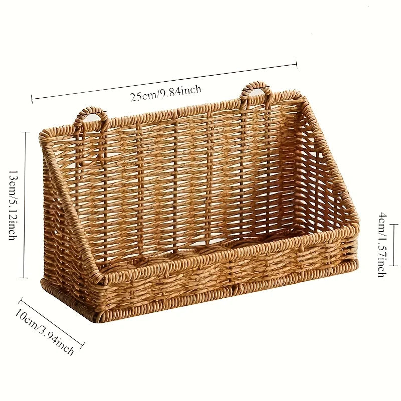 Woven Wall Storage Basket | Vintage Wall Organiser