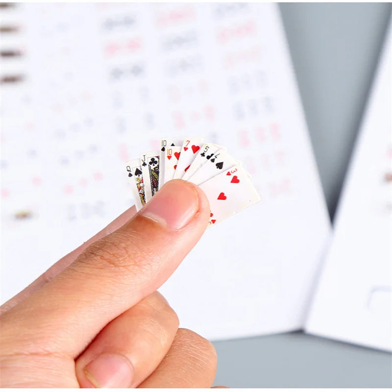 Mini Playing Poker Fun Cards Student Stress Relieving Board Games Small Toys Casual Fingertip Playing Poker Easy To Carry