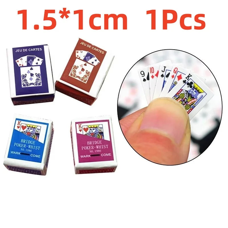 Mini Playing Poker Fun Cards Student Stress Relieving Board Games Small Toys Casual Fingertip Playing Poker Easy To Carry