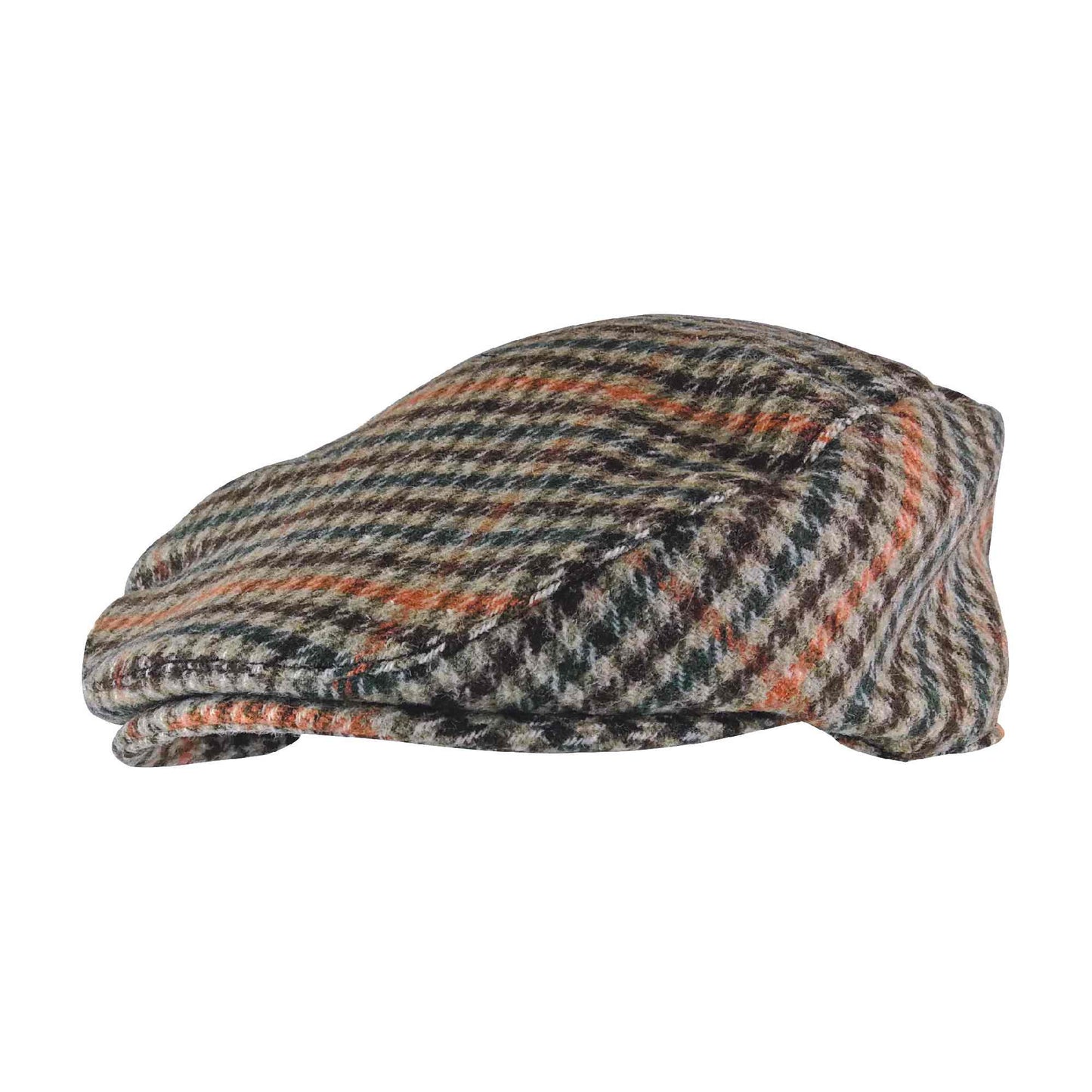 Mens Traditional Tweed Design Checked Flat Cap