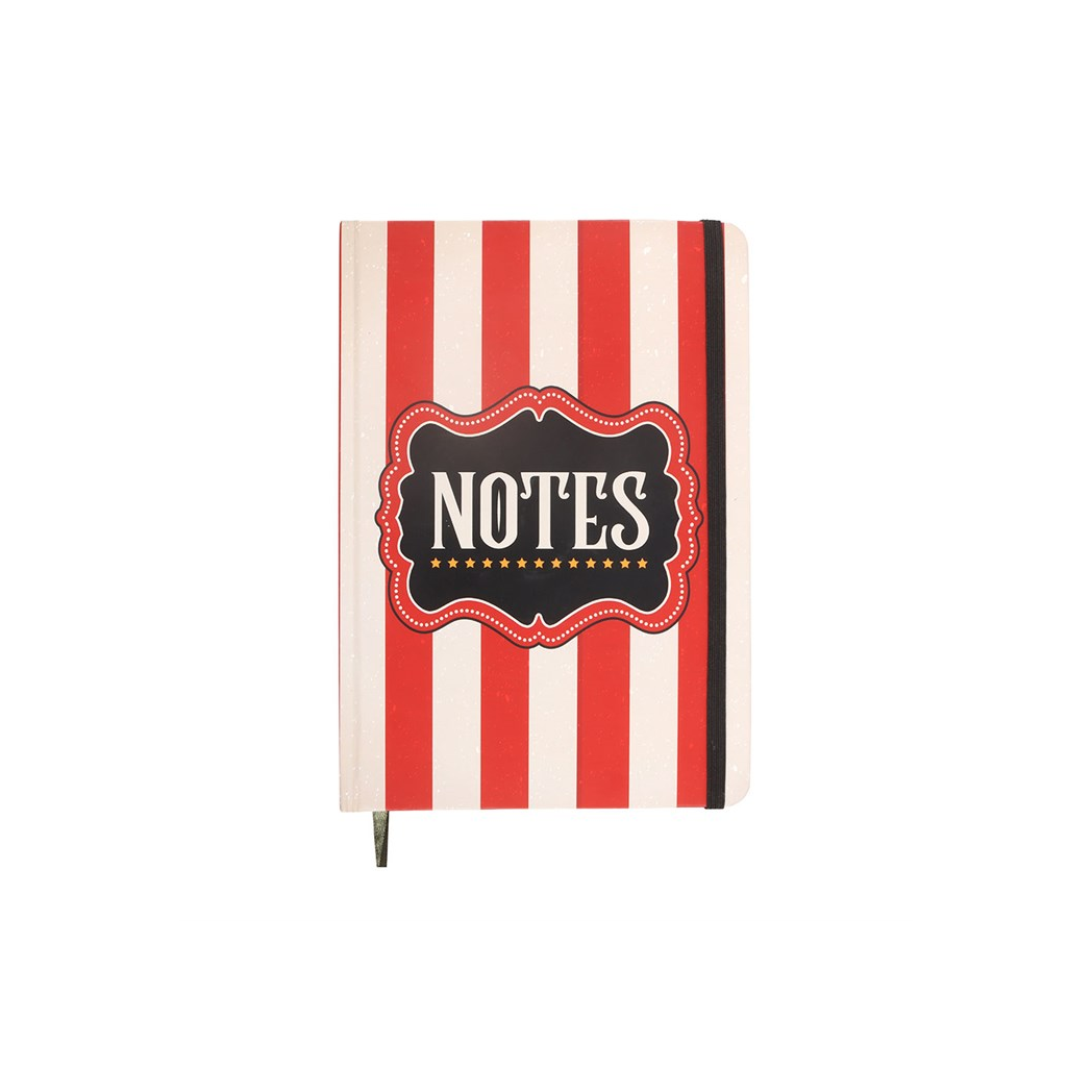 Red Circus Stripe A5 Notebook | Lined Journal