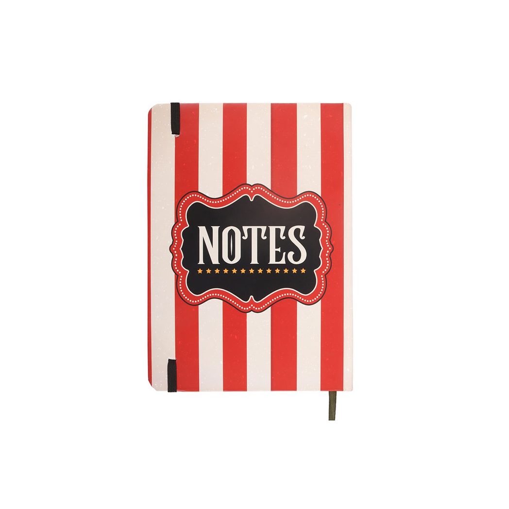 Red Circus Stripe A5 Notebook | Lined Journal