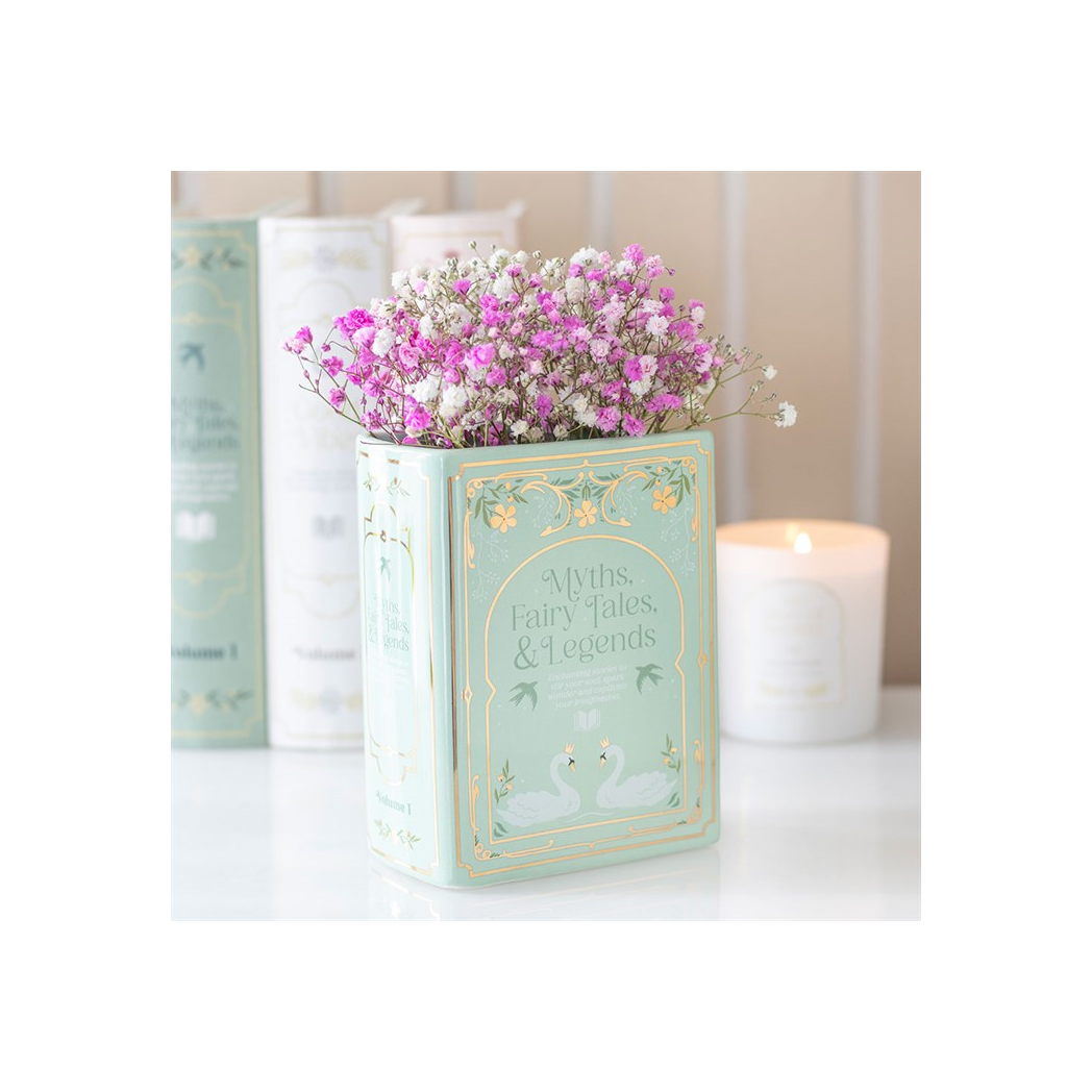 Green Book-Shaped Ceramic Vase | Myths, Fairy Tales & Legends