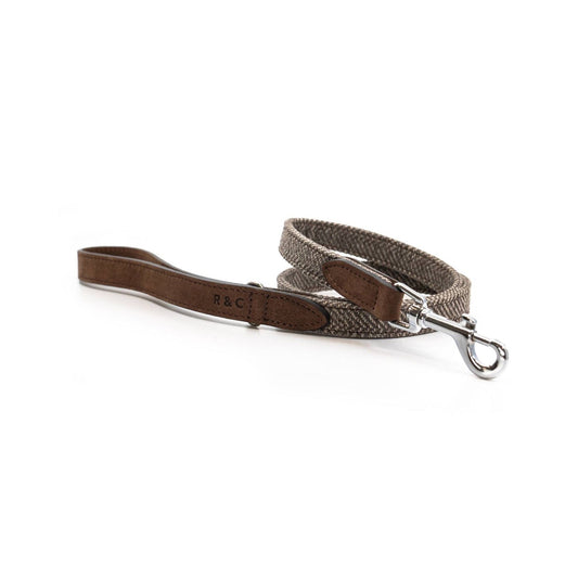 The Lincoln luxury tweed and leather dog lead