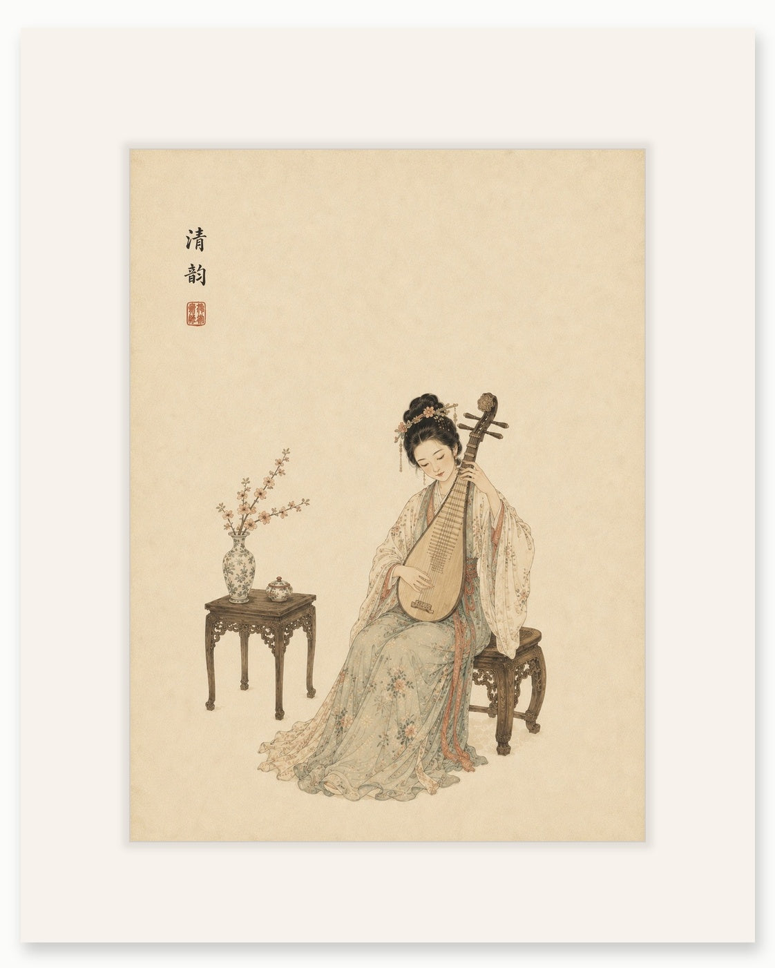 Japanese Fine Art – The Lute Player