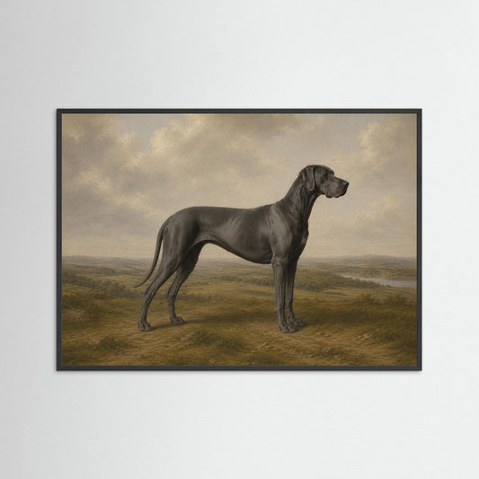 Blue Great Dane  in the British Countryside Framed Wall Art 