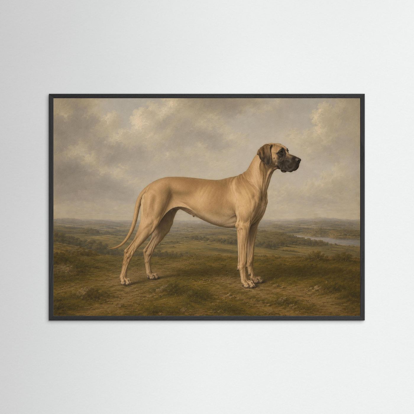 Fawn Great Dane  in the British Countryside Framed Wall Art 