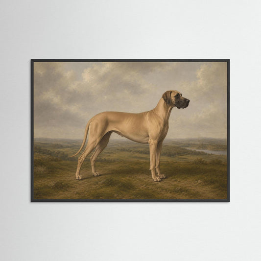 Fawn Great Dane  in the British Countryside Framed Wall Art 