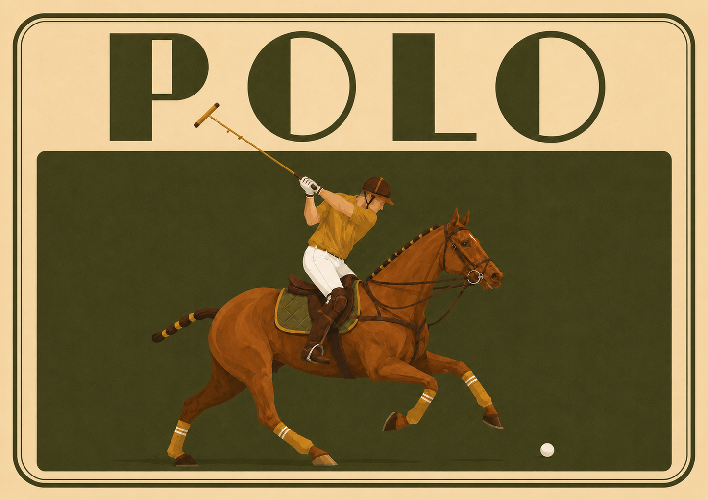 The Olive Polo Placemats | Set of 4 Vintage Style Equestrian Table Mats