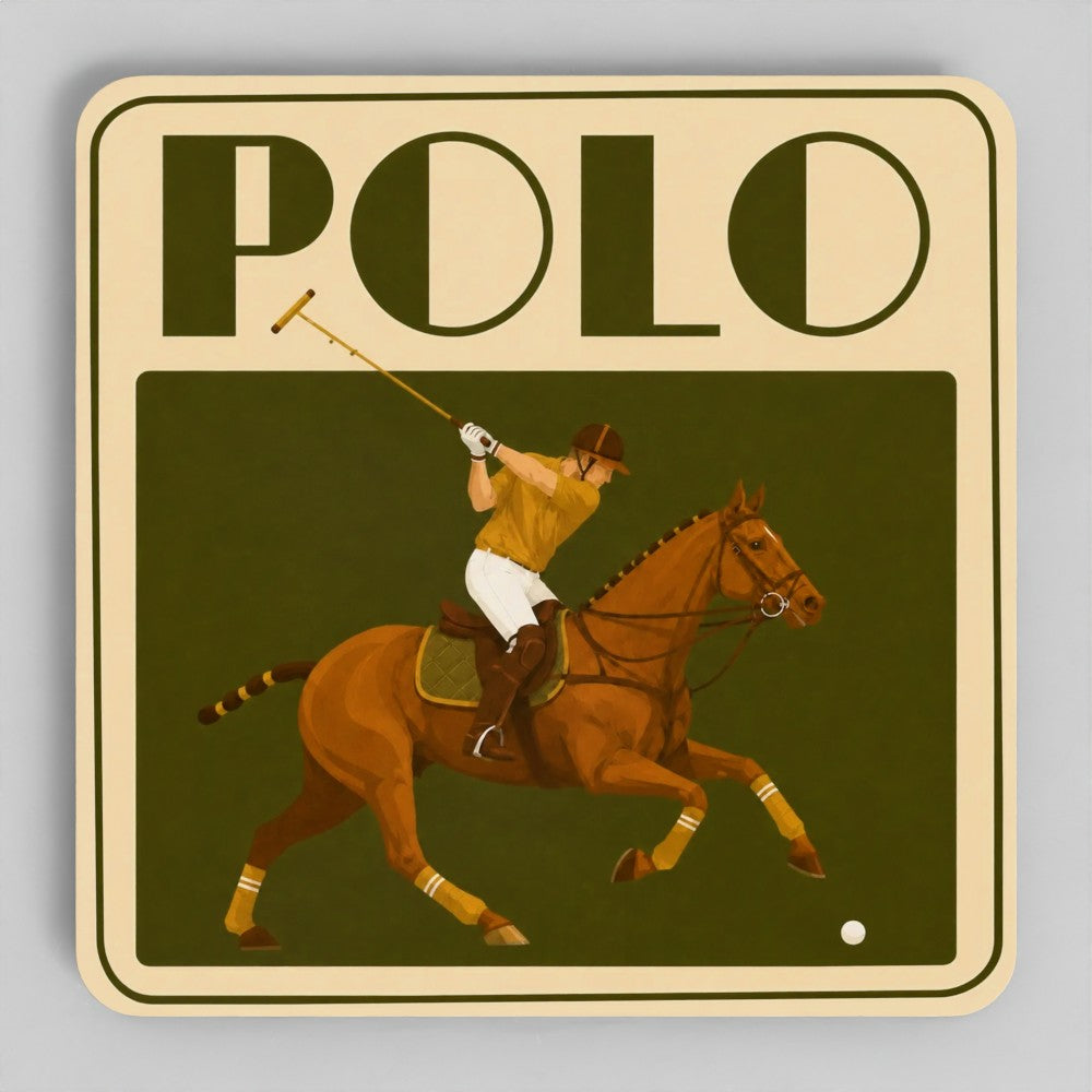 The Olive Polo Coasters | Set of 4 Vintage Equestrian Drinks Coasters