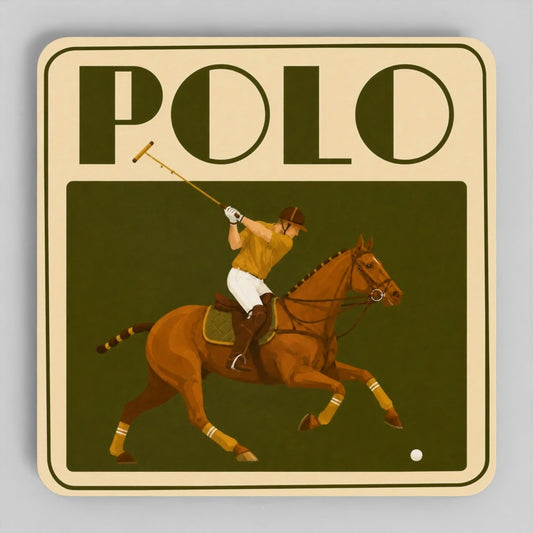 The Olive Polo Coasters | Set of 4 Vintage Equestrian Drinks Coasters