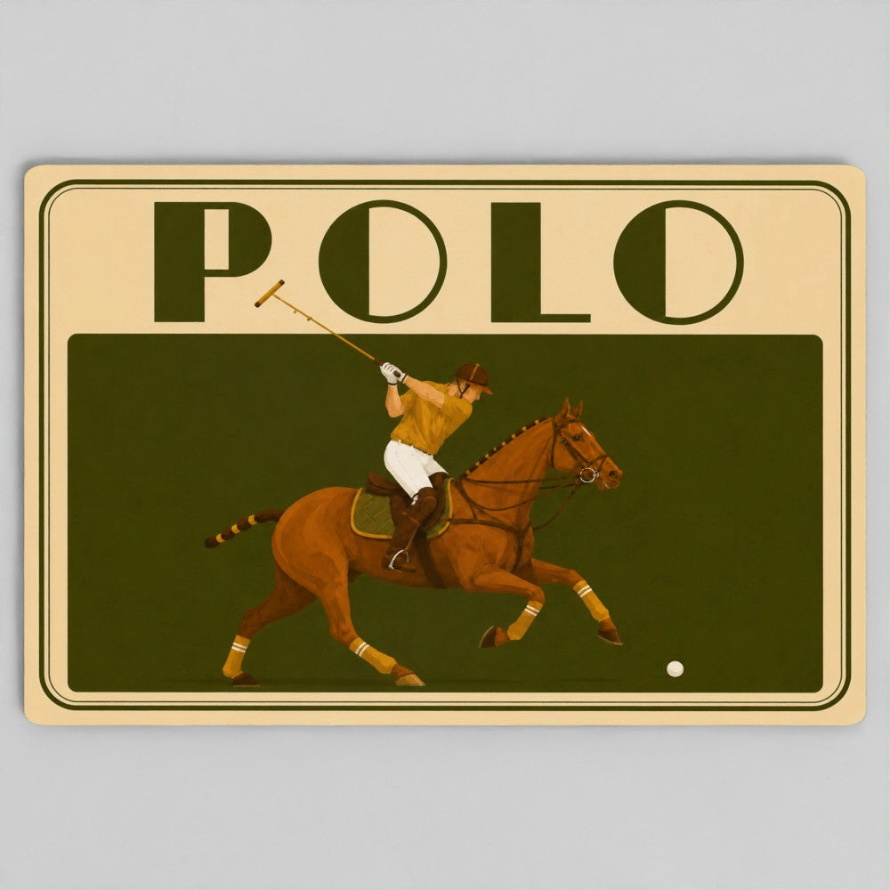 The Olive Polo Placemats | Set of 4 Vintage Style Equestrian Table Mats