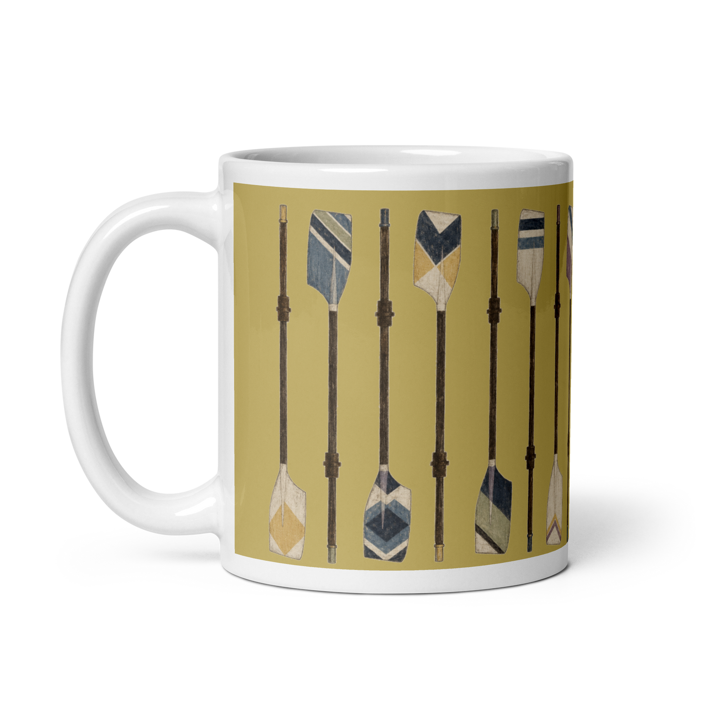 Vintage Rowing Oars Mug | Old Gold British River Club Gift